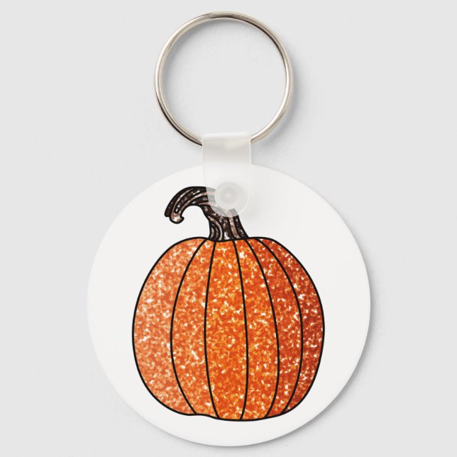Glitter Pumpkin Nyckelring (Framsida)