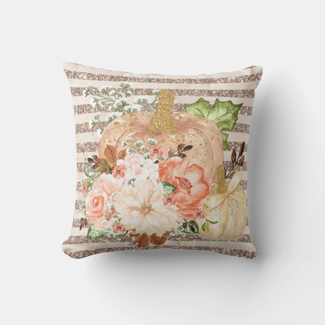 Glitter Pumpkin Rand Reversible Pillow Kudde (Framsida)