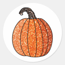 Glitter Pumpkin Runt Klistermärke