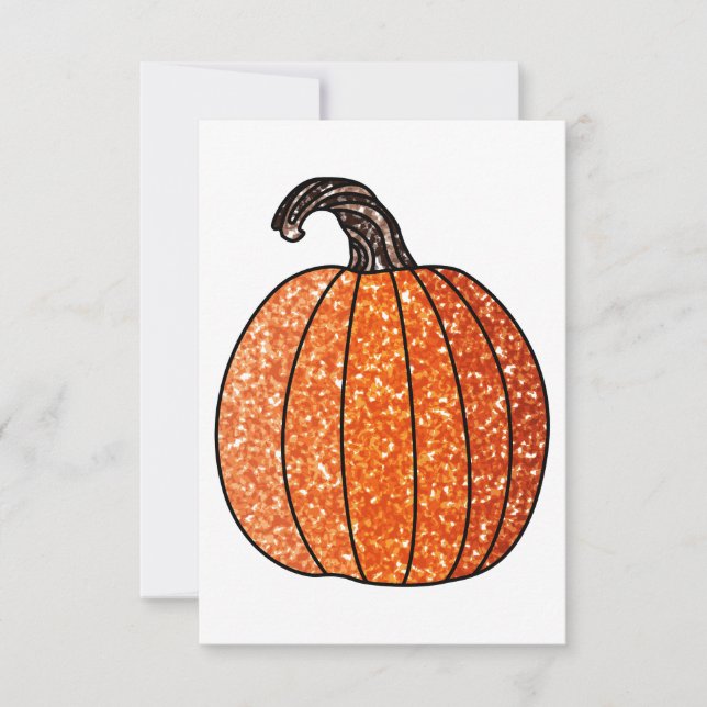 Glitter Pumpkin Tack Kort (Framsida)
