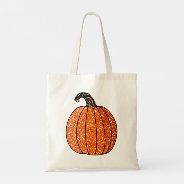 Glitter Pumpkin Tygkasse (Baksida)