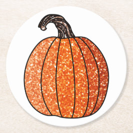 Glitter Pumpkin Underlägg Papper Rund