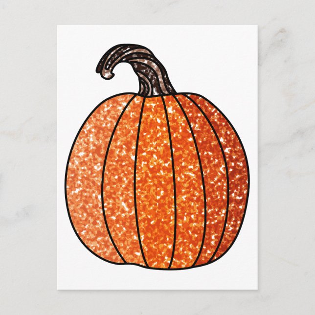 Glitter Pumpkin Vykort (Framsida)