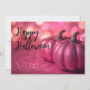 Glitter Pumpkins Halloween-hälsningskort Inbjudningar