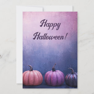 Glitter Pumpkins Halloween-hälsningskort Inbjudningar