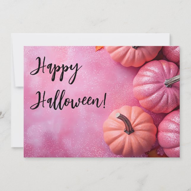 Glitter Pumpkins Halloween-hälsningskort Inbjudningar (Framsida)