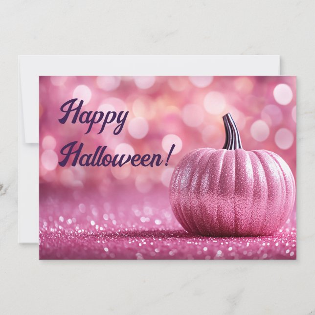 Glitter Pumpkins Halloween-hälsningskort Inbjudningar (Framsida)