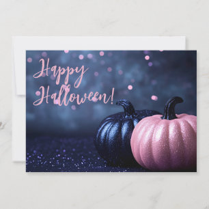 Glitter Pumpkins Halloween-hälsningskort Inbjudningar