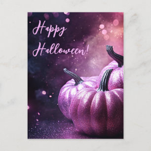 Glitter Pumpkins Halloween-hälsningskort Vykort