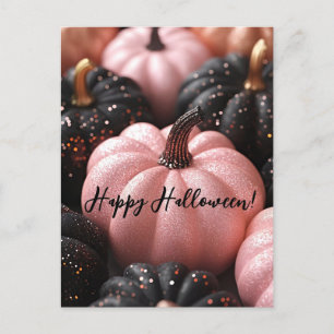 Glitter Pumpkins Halloween-hälsningskort Vykort