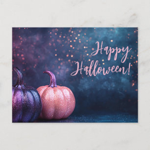 Glitter Pumpkins Halloween-hälsningskort Vykort