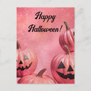 Glitter Pumpkins Halloween-hälsningskort Vykort