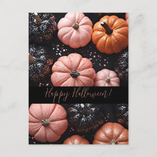 Glitter Pumpkins Halloween-hälsningskort Vykort