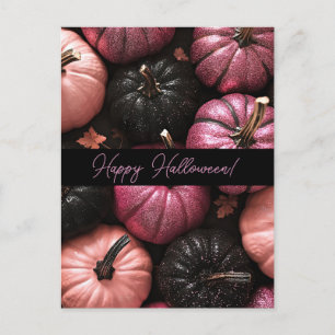 Glitter Pumpkins Halloween-hälsningskort Vykort