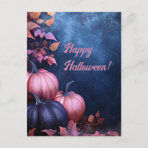 Glitter Pumpkins Halloween-hälsningskort Vykort