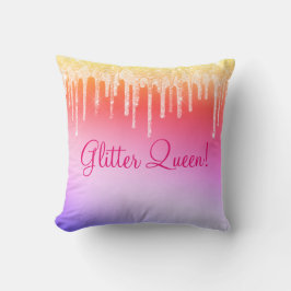 Glitter Queen Shock rosa Sparkles Bling Glam Kudde