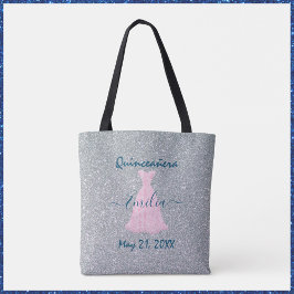 Glitter Quinceanera minneshögtid Tote Bag Tygkasse
