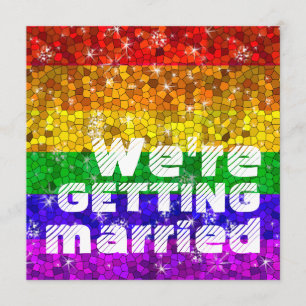 Glitter Rainbow Flagga jämlikhet Gay pride Inbjudningar
