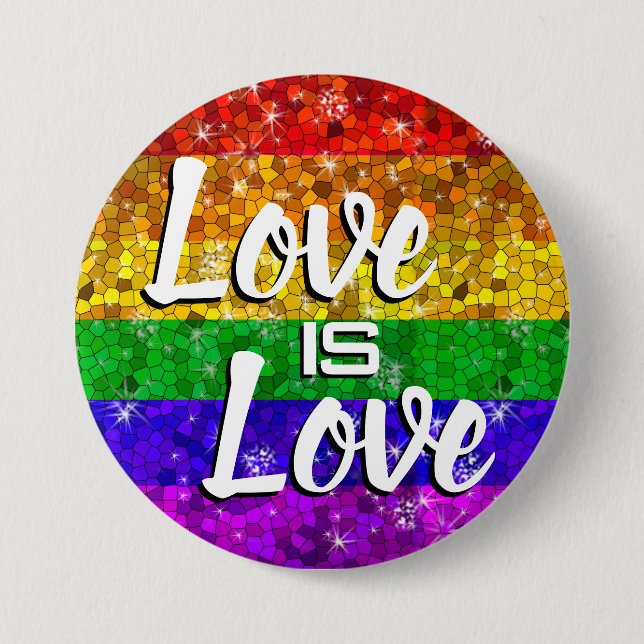 Glitter Rainbow Flagga jämlikhet Gay pride Knapp (Framsida)