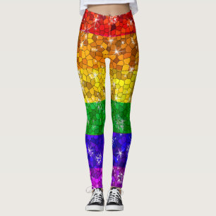 Glitter Rainbow Flagga jämlikhet Gay pride Leggings