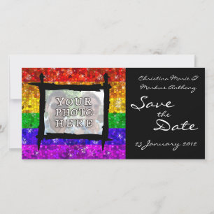 Glitter Rainbow Flagga jämlikhet Gay pride Spara Datumet