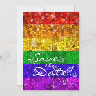 Glitter Rainbow Flagga jämlikhet Gay pride Spara Datumet