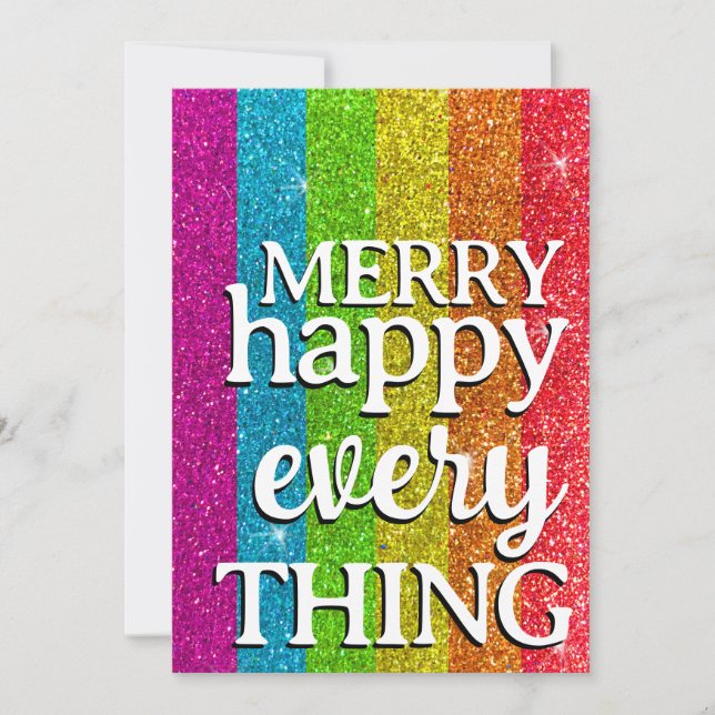 Glitter Rainbow HGBTQ Gay Jul-Helgdagar Inbjudningar (Framsida)
