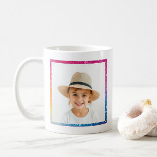 Glitter Rainbow Kärlek You Grandma Modern Photo Kaffemugg
