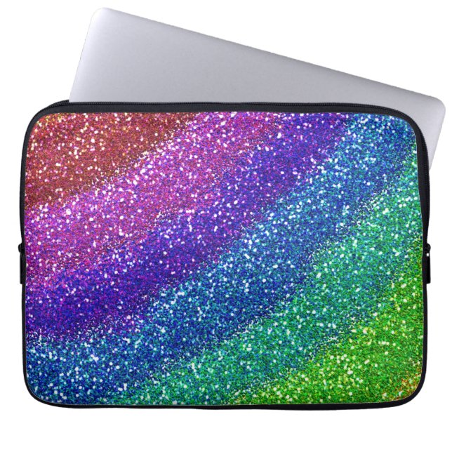 Glitter Rainbow Laptop Fodral (Framsidan)