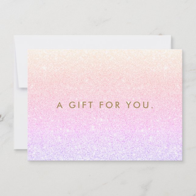 Glitter Rainbow Ombre Gift Certificate (Framsida)