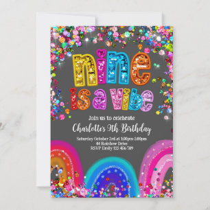 Glitter Rainbow Sequin 9 är en Vibe-inbjudan Inbjudningar