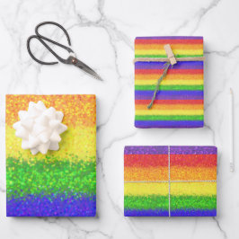 Glitter Rainbow Wrapping Papper