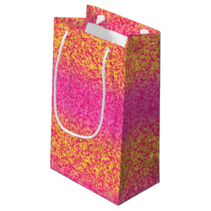 Glitter Rand,Rosa-Gult-GIFT BAG s