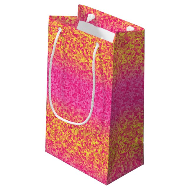 Glitter Rand,Rosa-Gult-GIFT BAG s (Baksidan Vinklad)