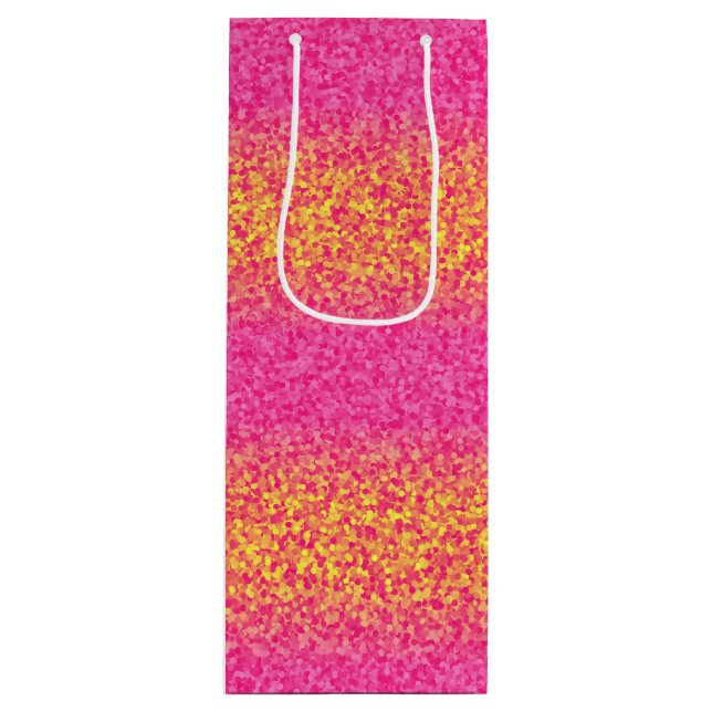 Glitter Rand,Rosa-Gult-VIN GIFT BAG (Framsidan)