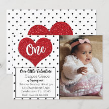 Glitter Raring Valentineser Foto första födelsedag