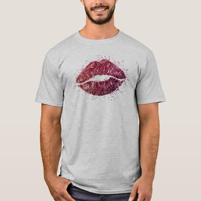 Glitter Red Lips T Shirt (Framsida)