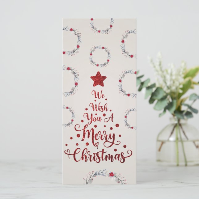 Glitter Red vi önskar dig God jul (Stående Fram)