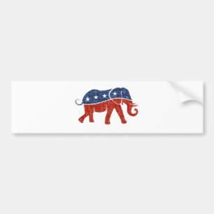 glitter-republikansk elefant bildekal