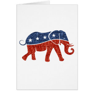 glitter-republikansk elefant hälsningskort