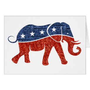 glitter-republikansk elefant hälsningskort