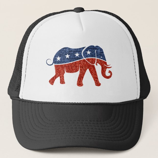 glitter-republikansk elefant keps (Framsida)