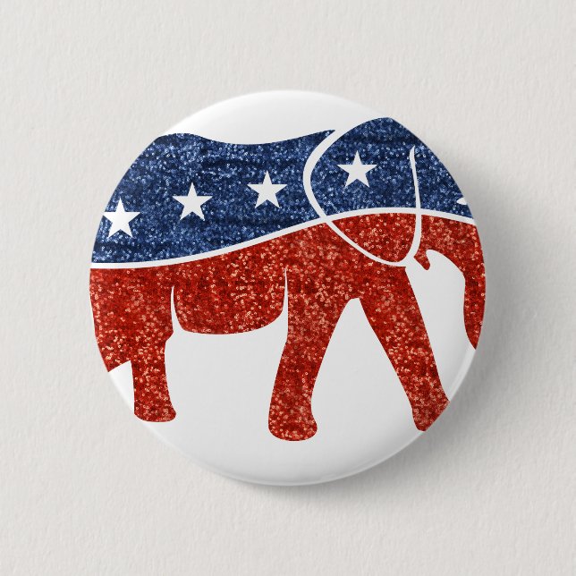 glitter-republikansk elefant knapp (Framsida)
