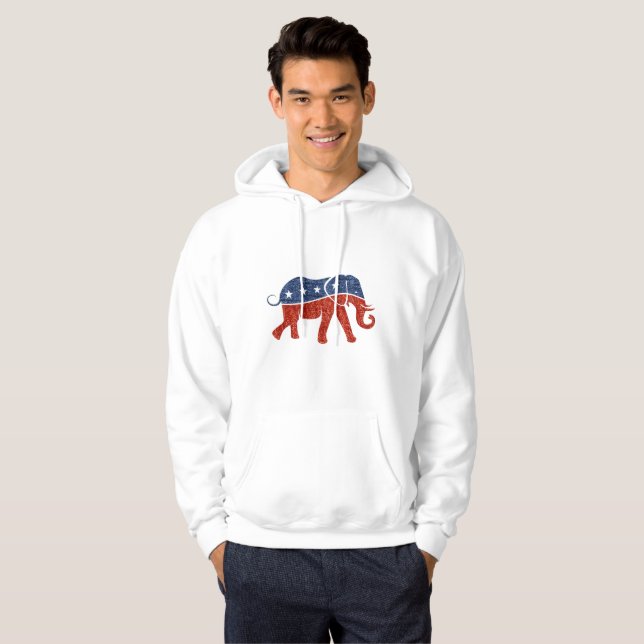 glitter-republikansk elefant manar-hoodie-tröjor hoodie (Hel framsida)