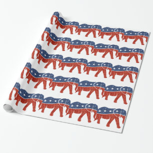 glitter-republikansk elefant presentpapper