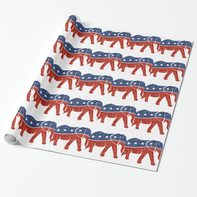 glitter-republikansk elefant presentpapper (Utrullad)