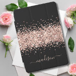 Glitter Ro Guld - Girly Gnistra Black Monogram iPad Mini Skydd<br><div class="desc">Glitter iPad-väska: Anpassa med namn,  monogram,  inledande text eller text. Du kan ändra färg och teckensnittet stil genom att använda alternativet "anpassa det" ytterligare.</div>
