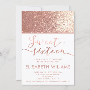 Glitter ro guld, kalligrafi av minsta chic inbjudningar