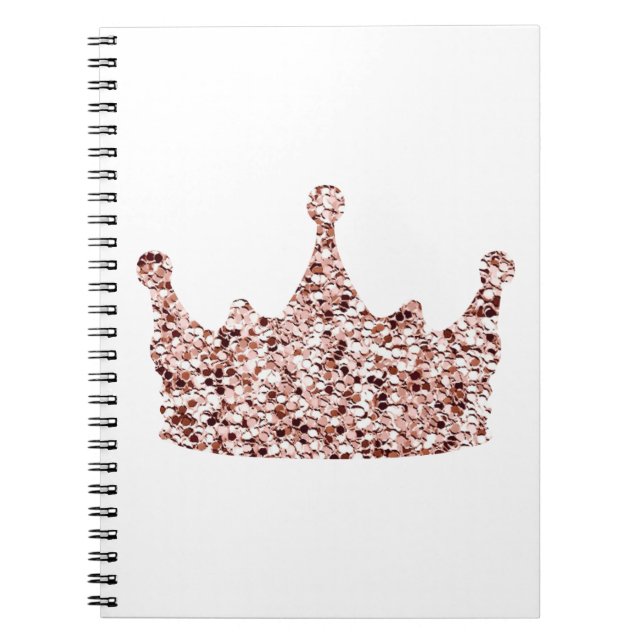 Glitter Ro Guld Krona Clipart Queen ClipartCrown Anteckningsbok (Framsidan)