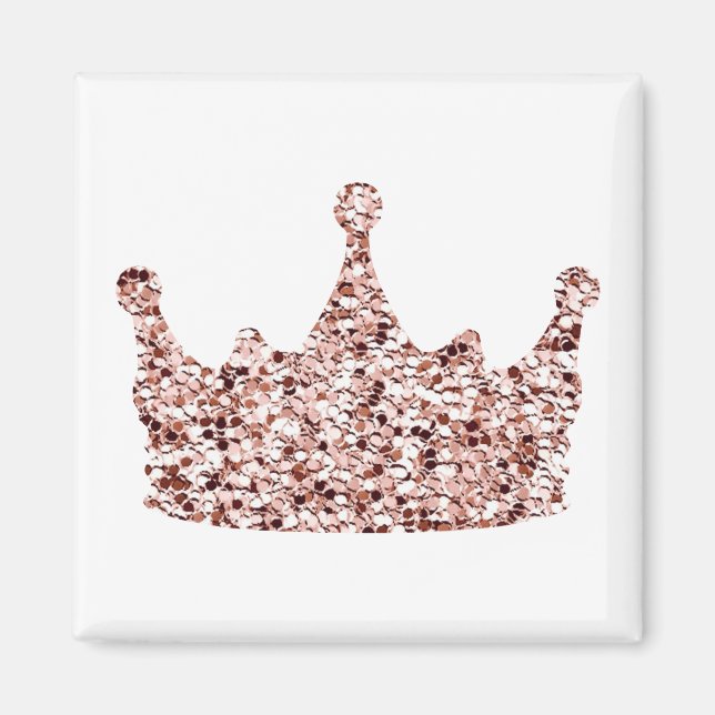 Glitter Ro Guld Krona Clipart Queen ClipartCrown Magnet (Framsidan)